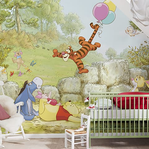 ドイツ製壁紙【8-460】Winnie Pooh Ballooning 
