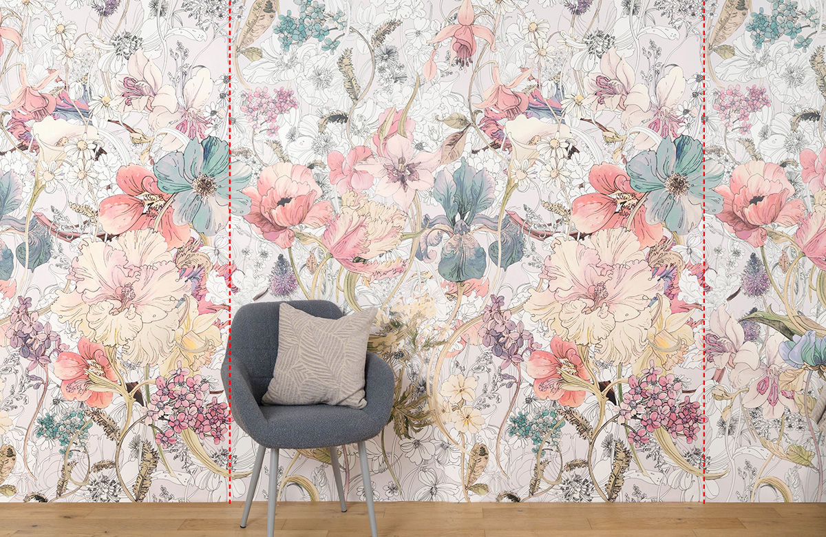 ドイツ製壁紙 Komar 横に広がるリピートデザイン