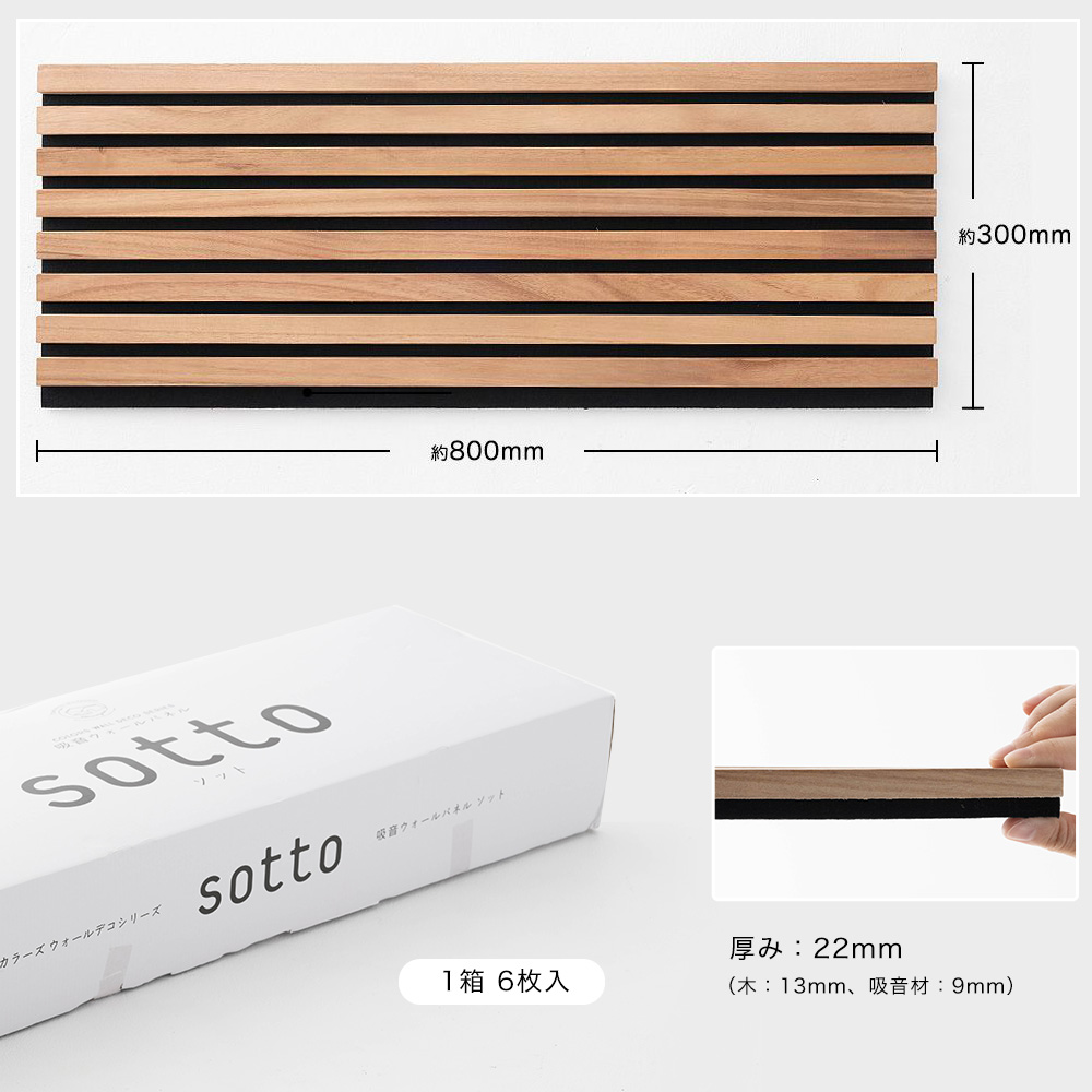 吸音パネル「sotto」壁に貼るだけでオシャレな吸音材 ｜壁材の販売 