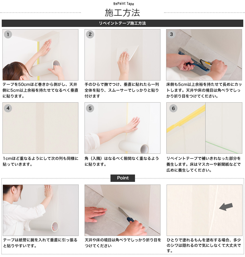 剥がせる壁材用下地マスキングテープ リペイントテープ